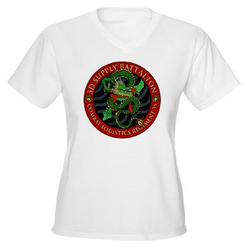 3SB - A01 - 04 - 3rd Supply Battalion - Women's V-Neck T-Shirt